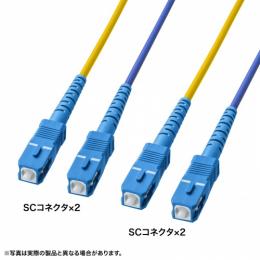 サンワサプライ HKB-WRB2M3SCSC-05 防水ロバスト光ファイバケーブル（マルチ50μmOM3、2芯、両端SC×2、5m）