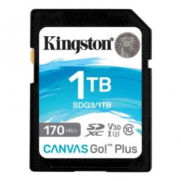 Kingston SDG3/1TB 1TB SDXCカード Canvas Go! Plus Class 10 UHS-I U3 R:170MB/秒 W:90MB/秒