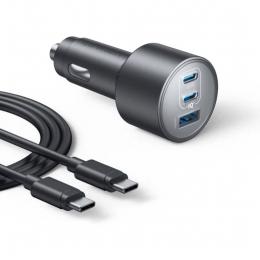 ANKER  B27375A1 Anker Nano Car Charger (167.5W 3 Ports) with USB-C & USB-C ケーブル グレー