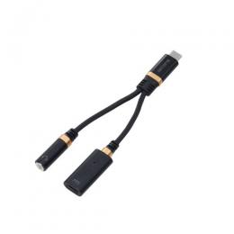 ELECOM MPA-C35DSPDBK 音声変換ケーブル/高耐久/USB Type-C to 3.5mmステレオミニ端子/DAC搭載/ハイレゾ対応/給電ポート付き/USB PD対応/ブラック