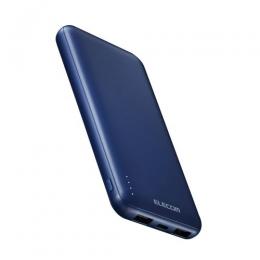 ELECOM DE-C66-10000BU モバイルバッテリー/リチウムイオン電池/15W/10000mAh/USB-C×1/USB-A×2/microB×1/ブルー