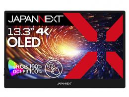 【法人様宛限定】JAPANNEXT JN-MD-OLED1331UHDR-T タッチパネル対応液晶ディスプレイ 13.3型/3840×2160/miniHDMI×1、USB-C×2/ブラック/スピーカー有/1年保証