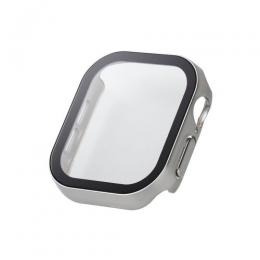 ELECOM AW-24BFCGESV Apple Watch 42mm/フルカバーケース/プレミアムガラス/高透明/防水/シルバー