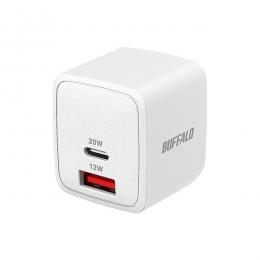 BUFFALO BSACPD2010C2WH PD20W対応AC充電器 USB Type-C×1/A×1 2ポート ホワイト