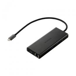 ELECOM DST-100BPBK Type-Cドッキングステーション/USB PD対応/USB-A×4/USB-C×2/HDMI(4K60Hz)/SD+microSD/LAN/ブラック