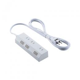 ELECOM T-IS01M-2320WH 個別スイッチタップ/雷サージ付き/ホコリシャッター付き/磁石付き/3個口/2m/ホワイト