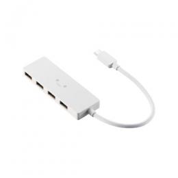 ELECOM U2HC-H040WF USB HUB/USB-C/USB2.0/バスパワー/4ポート/15cm/ホワイトフェイス