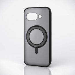 ELECOM PM-P251MAGSTBK Google Pixel 9a/ハイブリッドケース/MAGKEEP/スタンド/マットブラック×ブラック