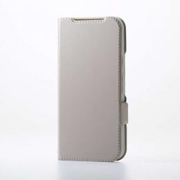 ELECOM PM-P251PLFMGGB Google Pixel 9a/ソフトレザーケース/薄型/磁石付/MAGKEEP/グレージュ