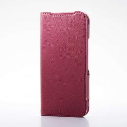 ELECOM PM-P251PLFUJPND Google Pixel 9a/レザーケース/手帳型/UltraSlim/Flowers/薄型/超軽量/磁石付き/デープピンク