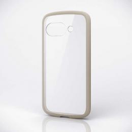 ELECOM PM-P251TSLFCBE Google Pixel 9a/ハイブリッドケース/TOUGH SLIM LITE/フレームカラー/背面クリア/カフェオレ
