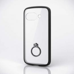 ELECOM PM-P251TSLFCRBK Google Pixel 9a/ハイブリッドケース/TOUGH SLIM LITE/フレームカラー/背面クリア/リング付き/ストラップシート付属/ブラック
