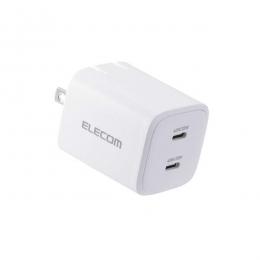 ELECOM MPA-AC10640WH AC充電器/スマホ・タブレット用/USB PD/40W/USB-C×2/スイングプラグ/ホワイト