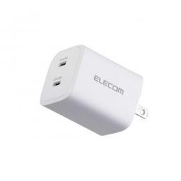 ELECOM MPA-AC10945WH AC充電器/スマホ・タブレット用/USB PD/45W/USB-C×2/スイングプラグ/ホワイト