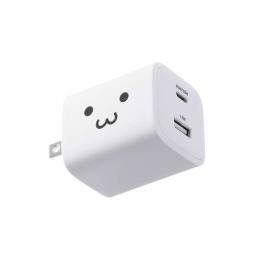 ELECOM MPA-AC11045WF AC充電器/スマホ・タブレット用/USB PD/45W/USB-C×1/USB-A×1/スイングプラグ/しろちゃん