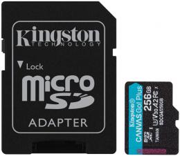 Kingston SDCG4/256GB 256GB microSDXC Canvas Go! Plus Gen4 200MB/s A2 U3 V30 Card + Adapter