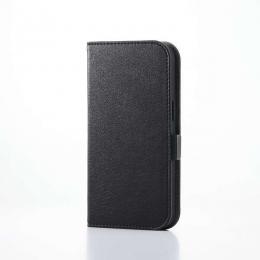ELECOM PM-A25SPLFUSBK iPhone 16e/ソフトレザーケース/磁石付/ウルトラスウェード/ブラック