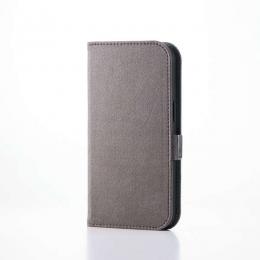 ELECOM PM-A25SPLFUSGY iPhone 16e/ソフトレザーケース/磁石付/ウルトラスウェード/グレー