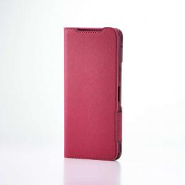 ELECOM PM-K251PLFUJPND BASIO active3/レザーケース/手帳型/UltraSlim/Flowers/薄型/超軽量/磁石付き/デープピンク