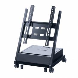 サンワサプライ CR-PL66 40～65型対応デジタルサイネージスタンド（ロータイプ・収納ボックス付き）