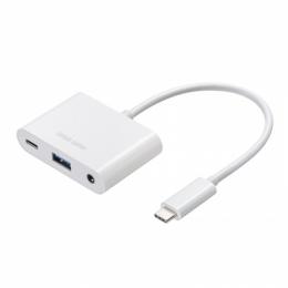 サンワサプライ USB-5TCPA23W イヤフォンジャック付きType-Cハブ