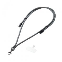 ELECOM P-STSDH1CC08BK スマホショルダーストラップ/ケーブルショルダー/ストラップホールシート付属(1口タイプ×1枚)/ブラック