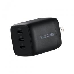 ELECOM ACDC-PD11167BK ノートPC用ACアダプター/USB充電器/USB PD/67W/自動分配/USB-C×3/スイングプラグ/ブラック