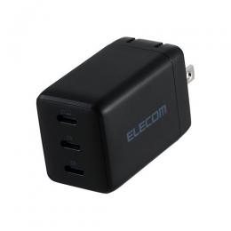 ELECOM ACDC-PD11267BK ノートPC用ACアダプター/USB充電器/USB PD/67W/USB-C×3/スイングプラグ/ブラック