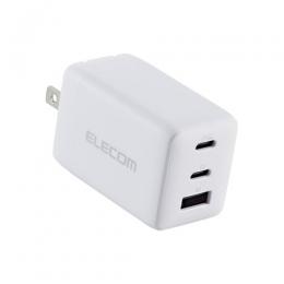 ELECOM MPA-AC10367WH ノートPC用ACアダプター/USB充電器/USB PD/67W/USB-C×2/USB-A×1/スイングプラグ/ホワイト