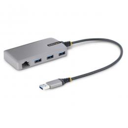 StarTech.com 5G3AGBB-USB-A-HUB USBハブ/USBType-A接続/イーサネットアダプター内蔵/5Gbps/3ポートxUSB3.2Gen1/バスパワー/30cm長尺ケーブル/USB3.0ポータブルRJ45LAN増設拡張スプリッター