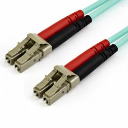 StarTech.com A50FBLCLC15 光ファイバーケーブル15mアクアOM3準拠光パッチコード2芯LCコネクタマルチモード対応50/125ミクロンLSZH対応