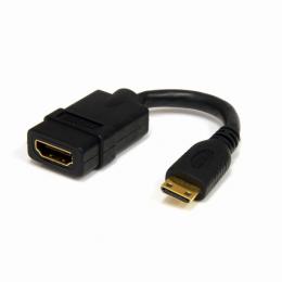 StarTech.com HDACFM5IN 12cmハイスピードHDMI-ミニHDMI変換アダプタケーブルHDMIメス-miniHDMIオス