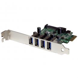 StarTech.com PEXUSB3S4V SuperSpeedUSB3.04ポート増設PCIExpressインターフェースカード4xUSB3.0拡張用PCIex1接続ボードSATA(15ピン)電源端子付き
