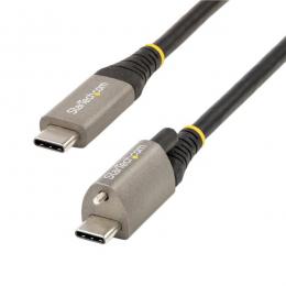 StarTech.com USB31CCTLKV1M 1mトップロック付きUSB-Cケーブル10Gbps/USB3.1TypeCケーブル/100W(5A)PowerDelivery&DPAltモード/シングルスクリューロック/USB-Cコード/充電・同期