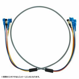 サンワサプライ HKB-OM3LCLCWPRB-20 防水ロバスト光ファイバケーブル（マルチ50μmOM3、4芯、両端LC×4、20m）