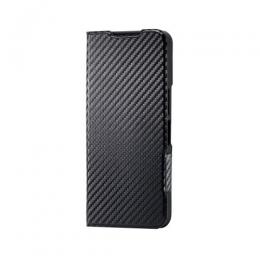 ELECOM PM-S251PLFUCB AQUOS wish5/ソフトレザーケース/薄型/磁石付/カーボンブラック