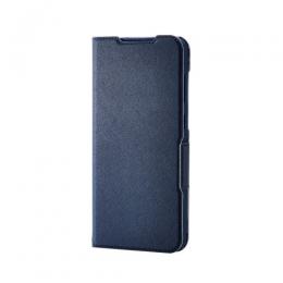ELECOM PM-G254PLFUJNV Galaxy A36 5G/レザーケース/手帳型/UltraSlim/Flowers/薄型/超軽量/磁石付き/ネイビー