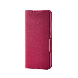 ELECOM PM-G254PLFUJPND Galaxy A36 5G/レザーケース/手帳型/UltraSlim/Flowers/薄型/超軽量/磁石付き/デープピンク