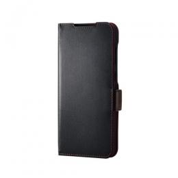 ELECOM PM-G254PLFYBK Galaxy A36 5G/レザーケース/手帳型/ステッチ/耐衝撃/磁石付き/ブラック