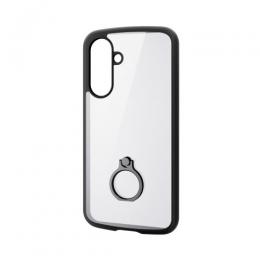ELECOM PM-G254TSLFCRBK Galaxy A36 5G/ハイブリッドケース/TOUGH SLIM LITE/フレームカラー/背面クリア/リング付き/ストラップシート付属/ブラック
