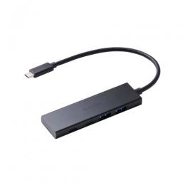 ELECOM U3HC-H041PBK USBHUB/USB-C/5Gpbs/USB-A×2/Type-C×2/USB PD 100W対応/バスパワー/4ポート/ブラック