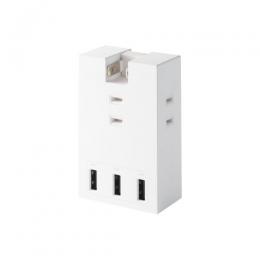 ELECOM T-U07-3A3WH USBタップ/USB-A×3/AC×3/15W/直挿し/180度スイング/Support Ber/ホワイト