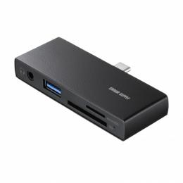 サンワサプライ ADR-5TCSD2BK USB 5Gbps Type-C カードリーダー（USB1ポート搭載）