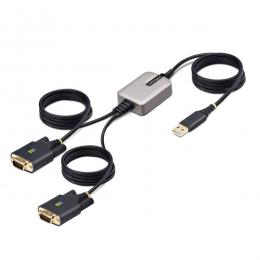 StarTech.com 2P6FFC-USB-SERIAL USB - RS232Cシリアル変換ケーブル/ストレート/USB 2.0/4m/2ポート/ESD/シリアルコンバーター