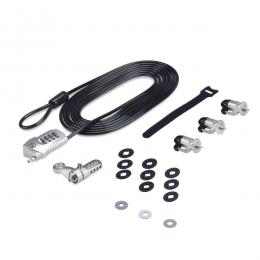 StarTech.com 3M4-DESK-LOCKING-KIT セキュリティワイヤーロックキット/標準スロット対応/ロック 4個/3mケーブル/ノートPC 周辺機器用 盗難防止ケーブル