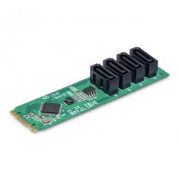 StarTech.com 4P-SATA-M2-ADAPTER M.2 SATAアダプターカード/M.2 NVMe - 4x SATA HDD/SSD/各種OS/SATA拡張 増設用