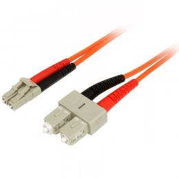 StarTech.com 50FIBLCSC2 光ファイバー ケーブル/OM2マルチモード/2m/LC-SC/2芯/デュプレックス/LSZH/オレンジ/オプティカル