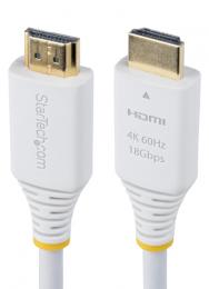 StarTech.com HDMI2-CABLE-4K60-6FW HDMI 2.0ケーブル/1.8m/4K60Hz/Premium HDMI/HDR10 HDCP/ホワイト/TV 接続用