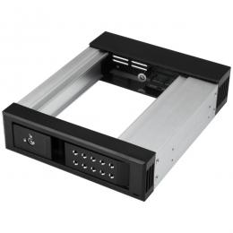 StarTech.com HSB1SATSASBA HDDマウンタ/5.25インチベイ用/3.5インチSATA/SASドライブ/工具不要/トレイレス設計/簡単着脱/アルミ製