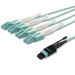 StarTech.com MPO8LCPL5M 光ファイバーケーブル/OM3 マルチモード/5m/MTP-4xLC/8芯/デュプレックス/MPO/オプティカルケーブル